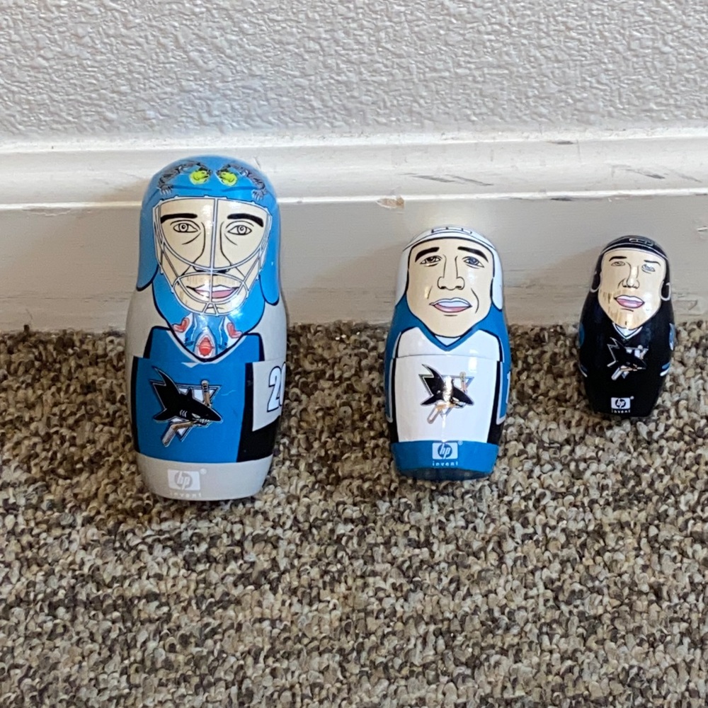 VTA, San Jose HP Blue, Black & White Hockey Nesting Doll Wall Art